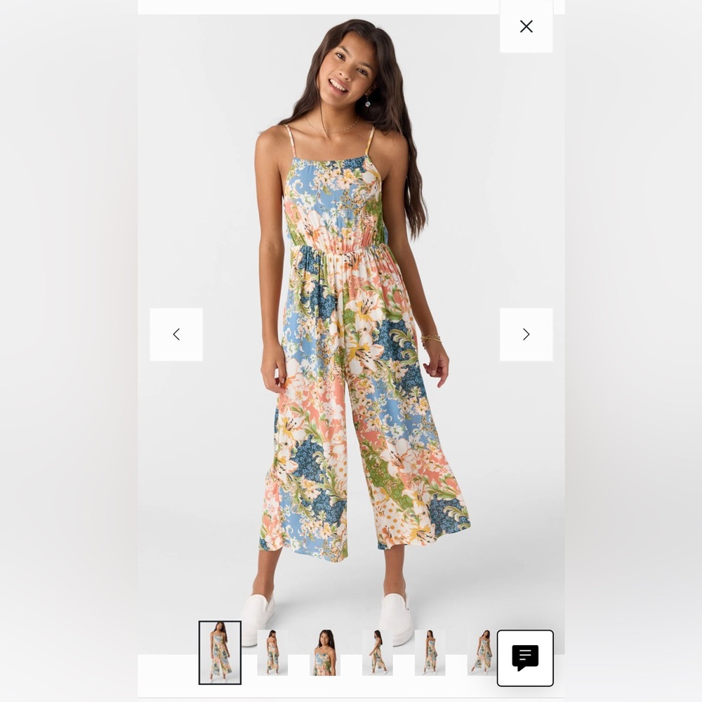 O'Neill Floral Maxi Dress in Peach, Green & Blue